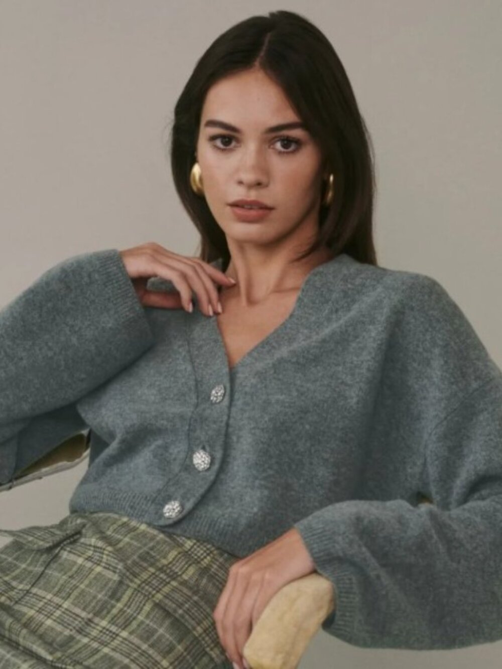 Reformation Val Regenerative Wool Cardigan Size Small